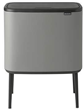 Brabantia 127243 Mülleimer Bo Touch Bin, 11 + 23L, Grauer mineralbeton