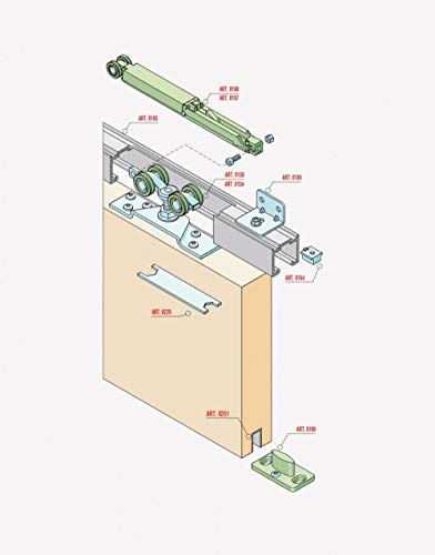 Sistema per Porta Scorrevole Ammortizzato da 80 kg Sisco Sistem Serie 100 SILENT Scorrimento Silenzioso Senza Porta