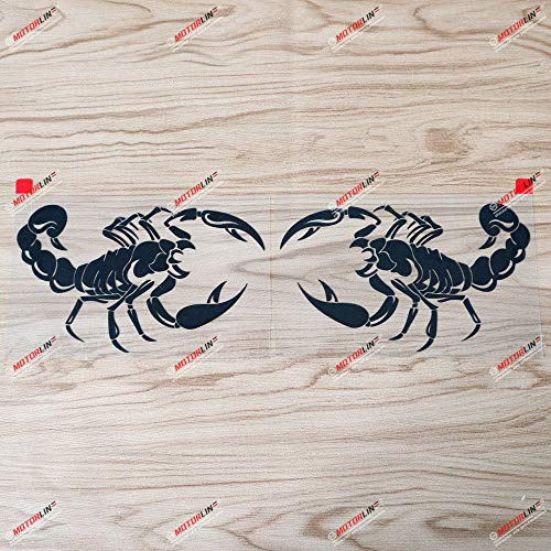 Paar, spiegelverkehrt, 15,2 cm Schwarzer Skorpion Decal-/Stoßstangen-Aufkleber, Auto-Vinyl