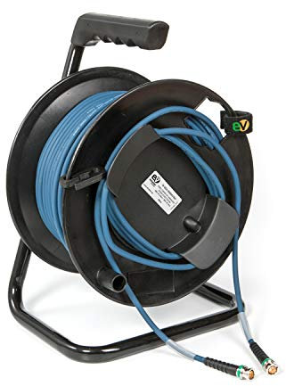 Emelec VíasCom R-SDI-3006A/070 – 70m Cable Video 4K-UHD 6G-SDI (0.8/3.75/6.0) montado en Portacables con BNC 4K-UHD – Conductor Unifilar – Color Azul – PVC Flexible