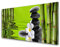 Tulup Glasbilder 100x50cm - Wandbild Druck auf Glas XXL Panorama-Bild Wandbilder aus Echt-Glas Sicherheitsglas Kunstdruck für Küche Wohnzimmer Bambusrohre Blume Steine Kunst
