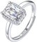 Suplight Damen Ringe aus 925 Sterling Silber Kristall Fingerring mit Geburtsstein April in Quadratschnittform Zirkonia Damenring Synthetischer Diamant