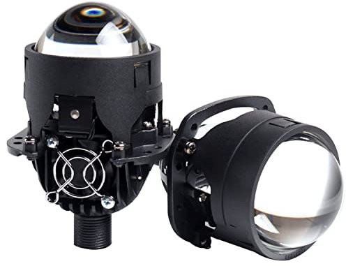 2.5 Inch Bi LED Projector Lens Headlight Retrofit Kit with High Low Beam-6000K White 92W/pair 20000LM Focus Beam DOT Approved Clear Cut off Line No Blind Oncoming Car Upgrade Bi-Xenon Projector Lens