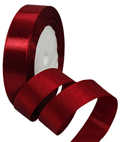 22m Satinband Geschenkband Weinrot 20mm Breit,Seidenband Dick Schleifenband Satin Dekoband Geschenkverpackung Deko Band Stoffband für Halloween Weihnachten Hochzeit Taufe Geburtstag DIY-Handwerk