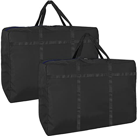 YOUNTHYE 2 Pack 180L Moving Bags Extra Large Strong, Waterproof Large Storage Bags with Zips, 600D Oxford Large Clothes Storage Bags for Under Bed Storage, Clothes, Duvet, Laundry