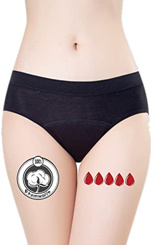 ZVZK Perioden Unterwäsche Damen 30ML Starke Strömungsabsorption Menstruation Unterhosen Postpartum Slips (S 1Pack)