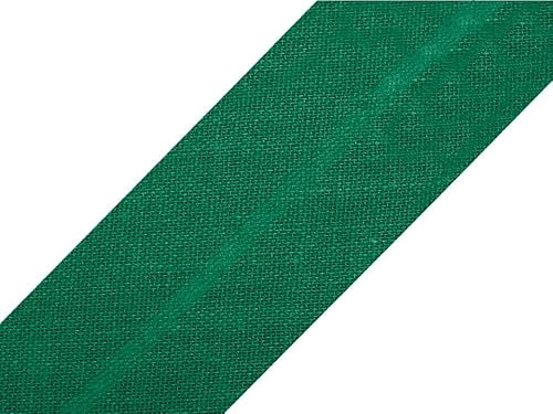 10 Meter Baumwoll - Schrägband/Einfassband Nahtband 100% Baumwolle Schrägbänder 18mm gefalzt (grün (26))