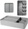 SLFYEE Besteckkasten für Schubladen 40 Schublade Organizer Küche Schubladen-Einsatz für Besteck Schubladen Organizer Küche Tablett Kitchen Drawer Grau