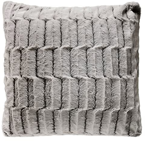 Quantum Interior by Maxland Wohn- Kuschelkissen, Fellkissen in Kästchen-Design, Dekokissen, superweiches Luxus Kissen, Sofakissen versch. Größen Fellimitat (50x50 cm)