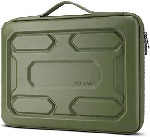 DOMISO 15.6 inch Laptop Sleeve with Handle Shockproof Waterproof EVA Protective Case for 15.6 Yoga 720 IdeaPad 310 320 ThinkPad T570/16 ThinkPad T16/HP Envy 15/15.6 Notebooks, Green