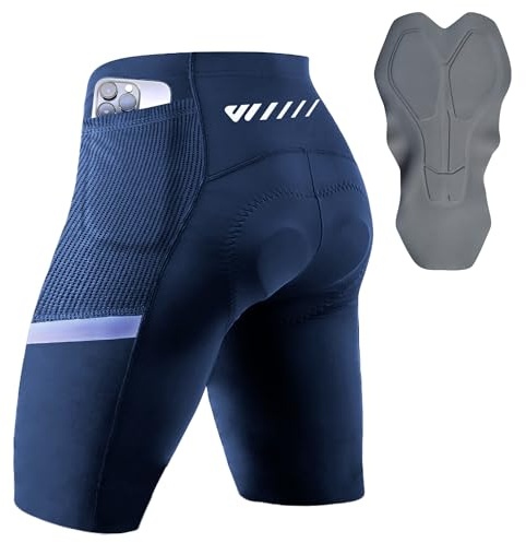 Lo.gas Radlerhose Herren gepolstert, Radhose für Männer Gel gepolstert mit Taschen, Road Shorts atmungsaktiv Quick-Dry