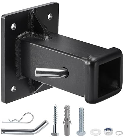 SPARKWHIZ Tubo Receptor de Enganche atornillado de 2 Pulgadas, Soporte de Montaje en Pared para Enganche de Bicicleta