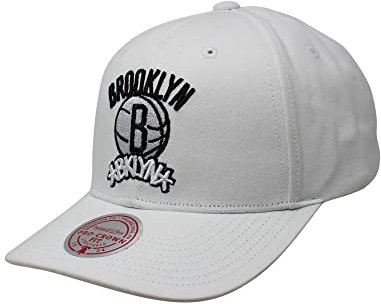 Mitchell & Ness Brooklyn Nets NBA All In Pro Crown Fit White Snapback Cap - One-Size