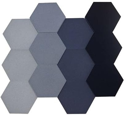 Paneldesign24 Fluffo Hexa Flat Set | Schallabsorber Wand | Hexagon Akustikpaneele | 12 Stück 3D Wandpaneele | modern & hochwertig (Navy Blue)