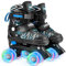 Hozzen Rollschuhe Kinder, 4 Größen Verstellbare Quad Rollschuhe Jungen für Anfänger, Bequeme und Atmungsaktive Rollschuhe für Kinder mit Aufbewahrungstasche für Weihnachts und Geburtstags Geschenke S