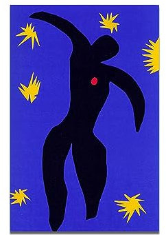 GJRYHXT Berühmtes Gemälde von Henri Matisse. Abstraktes Wandkunst bild: Ikarus. Reproduktion von Leinwanddrucken. Deko-Poster für Wohnzimmer, 80x120cm nur Leinwand