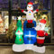 COSTWAY Gonfiabili Natalizi da 185 cm, Cassetta Postale Illuminata Babbo Natale Pupazzo di Neve Albero di Natale con Luci LED Incorporate, Decorazione Natalizia Gonfiabile per Interni ed Esterni