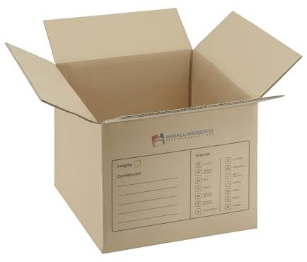 IMBALLAGGI 2000-10 Scatoloni da Trasloco - 30x30x30 cm - Scatola di Cartone - Imballaggi per Spedizione e Trasloco Resistenza RINFORZATA - 10 Pezzi