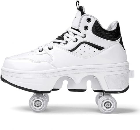 Roller Skates Schuhe, 2 in 1 Mehrzweckschuhe, mit multifunktionalen Deformation Skate Roller Skates Skate Outdoor Sportschuhe für Erwachsene Unisex,38