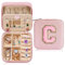 TINGN Reiseutensilien für Frauen und Mädchen, Reiseaccessoires für Mädchen, Schmuckschatulle | Beach Essentials Initial Schmucketui | Tragbares Schmuckkästchen mit Monogramm für Geschenke für Frauen