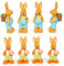 Logbuch-Verlag kleine Osterhasen-Figuren, 8er Set: Bunte Mini-Hasen Osterdeko, Osterschmuck für Tischdeko, Geschenke und Ostern, Hochwertige Deko-Figuren aus Polyresin, Indoor, 4 cm
