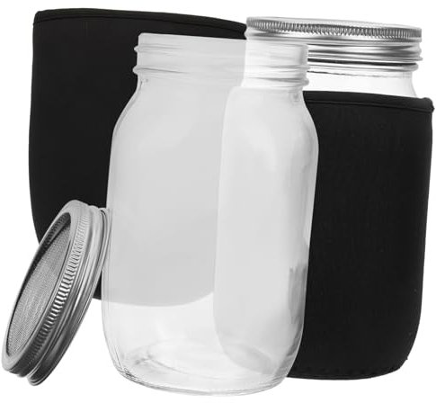 Unomor 1 Satz Keimglas-kit -sprossen Anbauen Einmachglas-keimset Brokkolikeimglas Micro Greens Starterkits Sprossen Sprossenmacher Brokkolisprossen Sprouter Keimglas Tablett Mit Deckel
