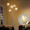 DINGLILIGHTING Stehlampe Wohnzimmer, LED Stehlampe Chrom mit Kristallpendel, Modern Led Stehleuchte mit Fußschlter und 9W 3000K Warmweiß E27 Birne für Dekoration, Schlafzimmer, Esszimmer, Wohnzimmer