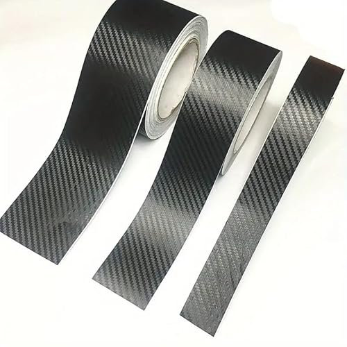 Carbon Folie | Autofolie schwarz| Hochwertige Schutz- & Dekorfolie, 3m x 10cm, PET | Wasserdicht & Selbstklebend | Für Karosserie & Innenraum | Autoaufkleber Tuning | CARTAPE