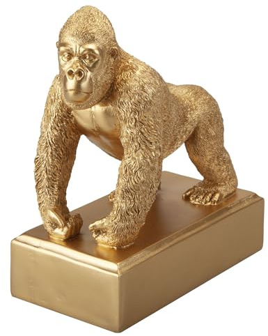 VFM – Spardose mit Affenmotiv, Männerhöhle, Dekoration, Spaß, ideales Zubehör, Zuhause, Bar, Affe, Kneipe, Schuppen, Männerhöhle, Geschenk, 16 cm, Gold