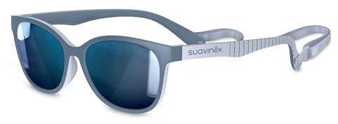 SUAVINEX, Gafas de Sol para Niños de 3 a 8 Años, Polarizadas, con Filtro UV 400, 100% Protección Rayos UVA y UVB, con Funda y Cinta de Sujeción Incluidas, Muy Flexibles y Ligeras, Azul Trama