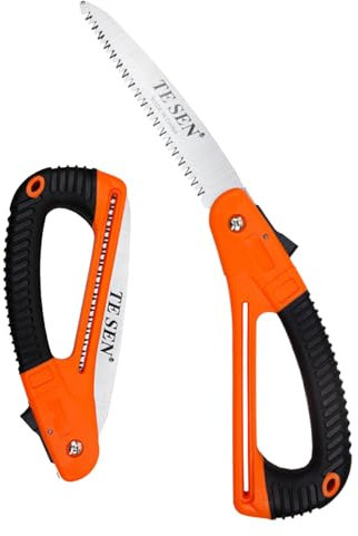 Folding Pruning Saw, Folding Hand Saw Premium Folding Saw for Bushcraft, Portable Tree Saw Camping Saw with Soft Grip Handle for Woodworking Wood and Tree Trimming