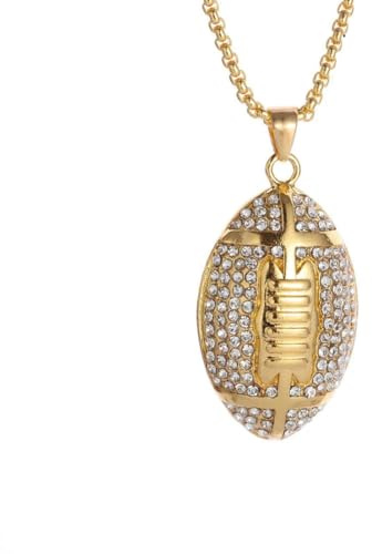 Caiduoduo American Football Halskette Rap Punk Rock Club Disco Schmuck Geschenke für Männer Frauen Sportler