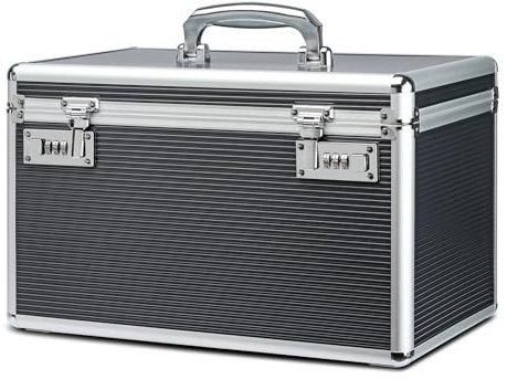 HEWEI WORKS Boîte à Médicaments avec Armoire à Serrure à Combinaison, adapté à l'entreposage de Pharmacie et d'objets personnels importants, Contient un Pilulier en Plastique (Gris, Extra Large)