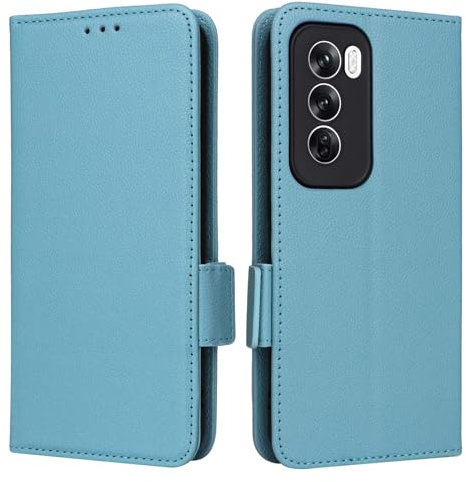 WBWONE Cover a Libro per OPPO Reno 12 Pro 5G / Reno12 Pro 5G Case, Flip Caso in PU Pelle Premium Portafoglio Custodia,Supporto Stand,Chiusura Magnetica. Azzurro