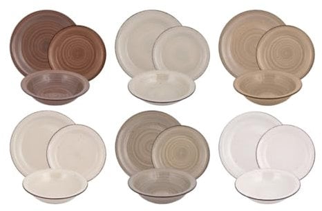 Generico Servizio Piatti per 12 Persone in gress porcellanato 36 pezzi per Lavastoviglie (terra)