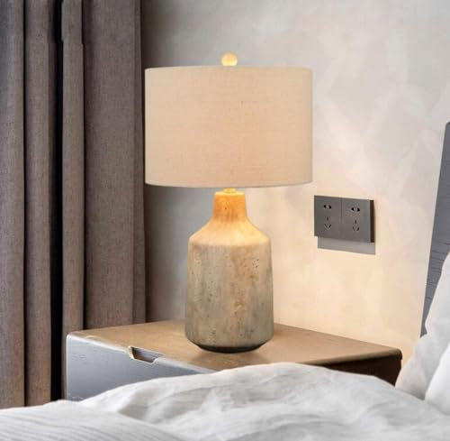 SSNCcNC Moderne Minimalismus Tischlampe Nordic Zement Nachttischlampe Kreatives Vintage Dekorative Tischleuchte Schlafzimmer Hotel Wohnzimmer E27 38 * 66cm