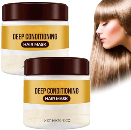 Luxurious Deep Conditioning Hair Mask, Deep Conditioning Hair Mask, Arganöl Haare Kollagen Haarmaske, Deep Repair Conditioning Keratin haarmaske für Trocken Beschädigte Haare & Geschädigtes Haar (2PC)