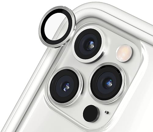 RhinoShield Protection d'objectif en verre trempé 9H compatible avec [iPhone 12 Pro Max] | Résistance aux chocs et aux rayures, haute clarté, protection anti-éclats, techn anti-buée - Argent