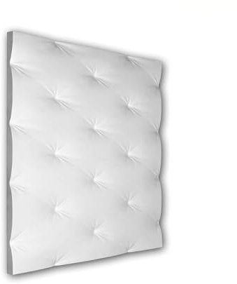 PRO[f]home® - 1 x 3D Wandpaneel 159004 Profhome 59,9 cm x 2,4 cm x 59,9 cm weiß Polyurethan Hartschaum vorgrundiert leicht robust extrem maßhaltig