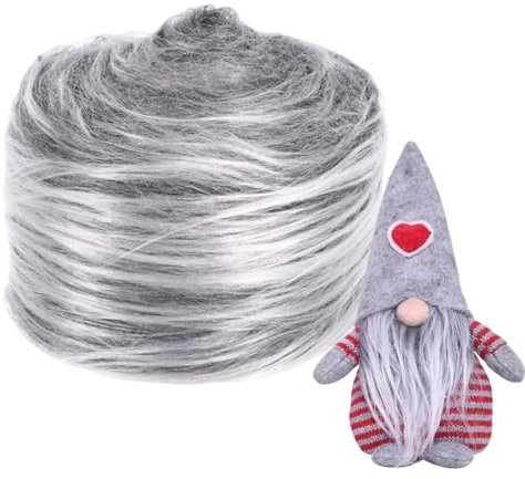 HSKRKOW Tissu en fausse fourrure duveteuse pour loisirs créatifs - Patch en peluche synthétique à poils longs pour couture et bricolage (gris givré, 5 cm x 1,5 m)