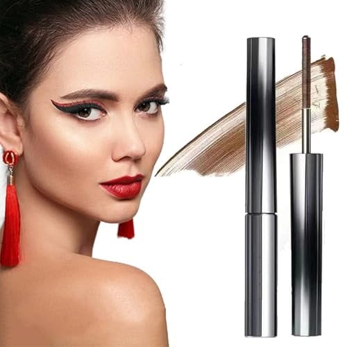 Facelove Iron Eye Mascara, 3D Curling Eyelash Iron Mascara, Iron Eye Eisenlocke Mascara, Eisenlocke Mascara, Ironeye Iron Curl Mascara, Aterproof,Long-Lasting and Smudge-Free (Braun, 2g)