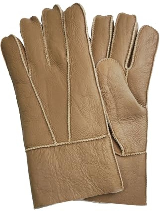 Infinity Leather Unisex Sheepskin Leather Gloves with Roll Up/Down Cuff