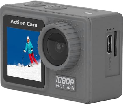 16MP 1080FHD 30FPS Action-Kamera, 2 Zoll 1,4 Zoll Unterwasserkamera mit Zwei Farbbildschirmen, 120 Grad Weitwinkel-wasserdichte Kamera Unterwasser-Camcorder für