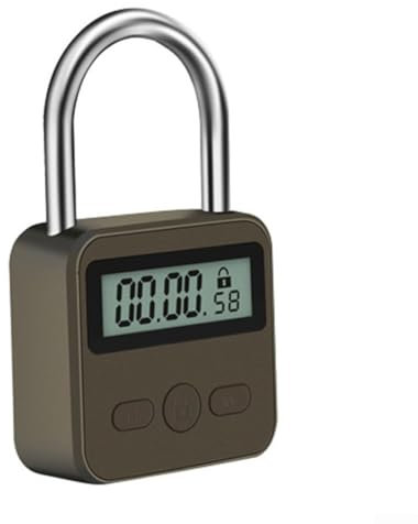 Zoegneer Elektronisches Schloss, Zeitschaltuhr aus Metall, mit Smart-Chip-Technologie, robustes Metalldesign und leicht ablesbares LCD-Display