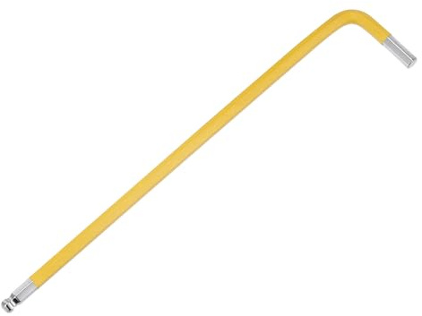 M METERXITY Ball End Hex Key Wrench, 4mm L Shape Extra Long Arm S2 Steel Repairing Tool for Bicycle/Furniture/Equipment/Motorcycle/Machinery, Metric Hexagonal Wrench [Yellow]