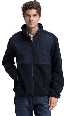 Tom Tailor Herren Teddy Jacke mit Stehkragen
