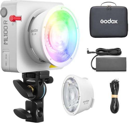 Godox ML100R RGB LED Videoleuchte 100W CCT 1800K-10000K mit APP-Steuerung, 14 kreative Effekte