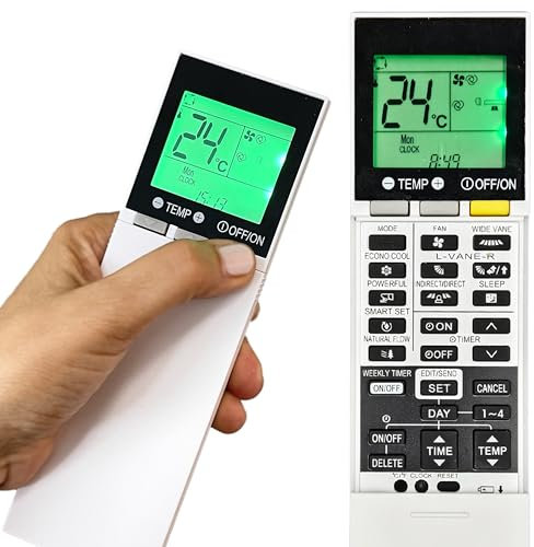 Wellclima Mando WEC-MI2 para Aire Acondicionado Compatible con Mitsubishi Electric Universal para Nuevas Series MSZ-LN MSZ-Ap MSZ-EF y Otras retroiluminado, Funciones avanzadas, Temporizador semanal