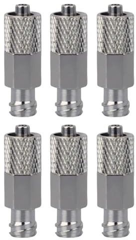 Luer Adapter | 6 Stücke Edelstahl Luer Lock Verbinder,Präzisionsgewinde Metall Verlängerungen Anschlussstück für Labor Schmierung Industrie Landwirtschaft Automotive