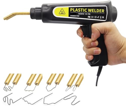 Weld Repair Tool Kit 70W Plastic Welding Machine Car Bumper Repair Kit Plastic Welder Machine Hot Stapler Plastic Repair Hot Staple Gun(Set 1)